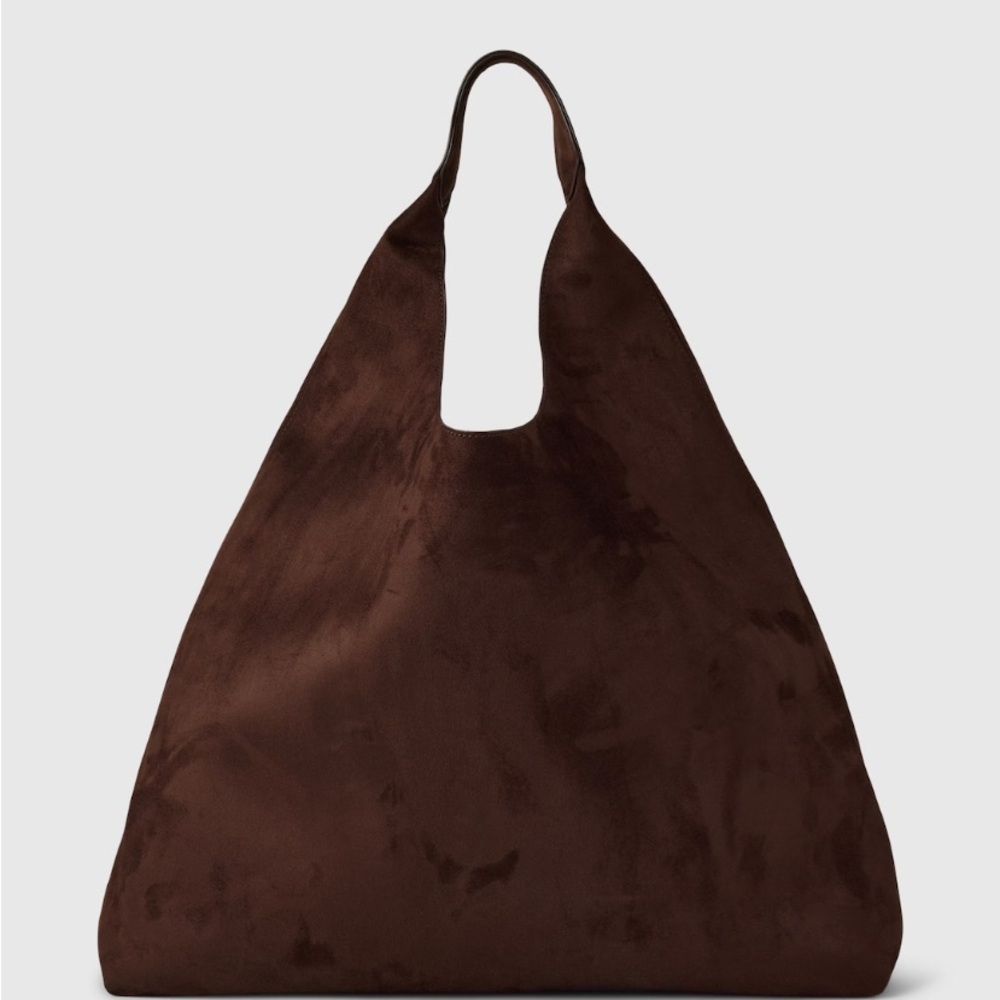 Vegan Suede Slouchy Tote Bag